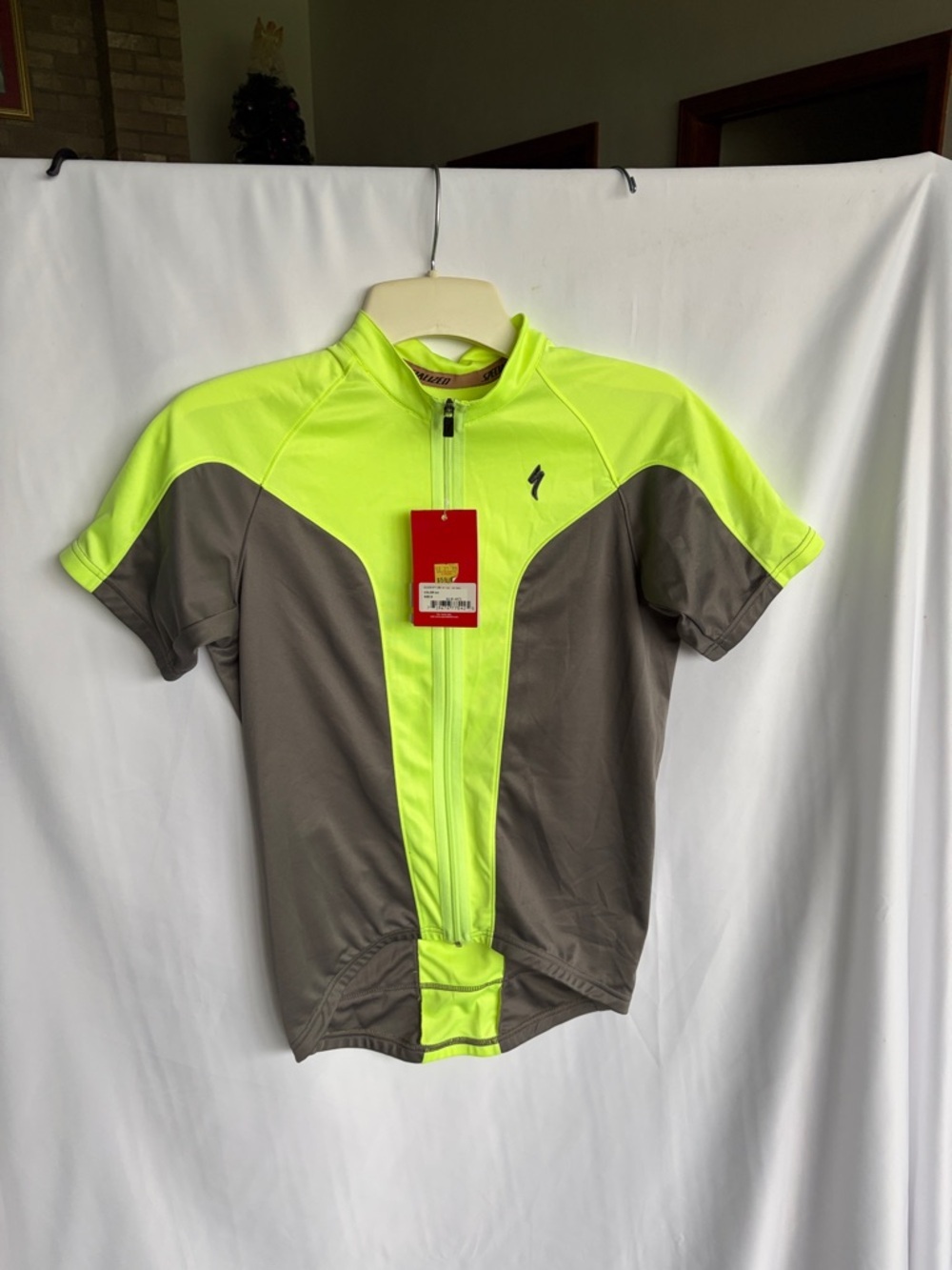 Specialized Gray and Neon Allez Short Sleeve Bike Jersey Men's Size Small